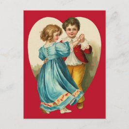 Boy and Girl Dancing Vykort