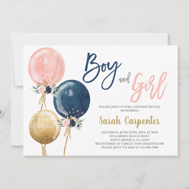 Boy and Girl Shower-inbjudan Inbjudningar (Framsida)