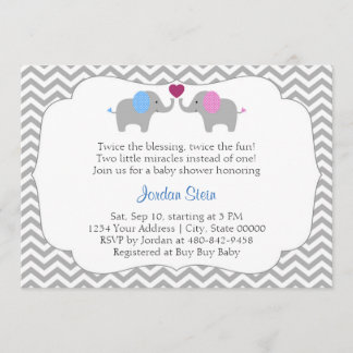 Boy and Girl Twillingar Baby Shower Inbjudningar