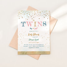 Boy and Girl Twillingars Guld Glitter Simple Baby