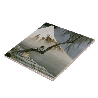 Boy and Mount Fuji Hokusai Japansk Fine Art Kakelplatta