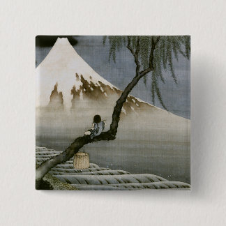 Boy and Mount Fuji Hokusai Japansk Fine Art Knapp
