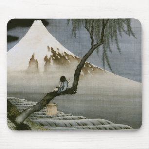 Boy and Mount Fuji Hokusai Japansk Fine Art Musmatta