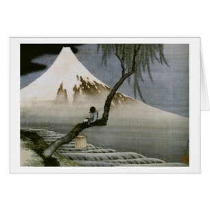Boy and Mount Fuji Hokusai Japansk Fine Art OBS Kort