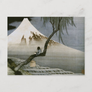 Boy and Mount Fuji Hokusai Japansk Fine Art Vykort