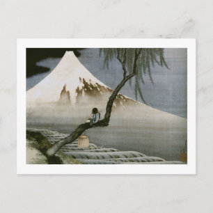 Boy and Mount Fuji Hokusai Japansk Fine Art Vykort