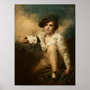 Boy and Rabbit, 1814 Poster