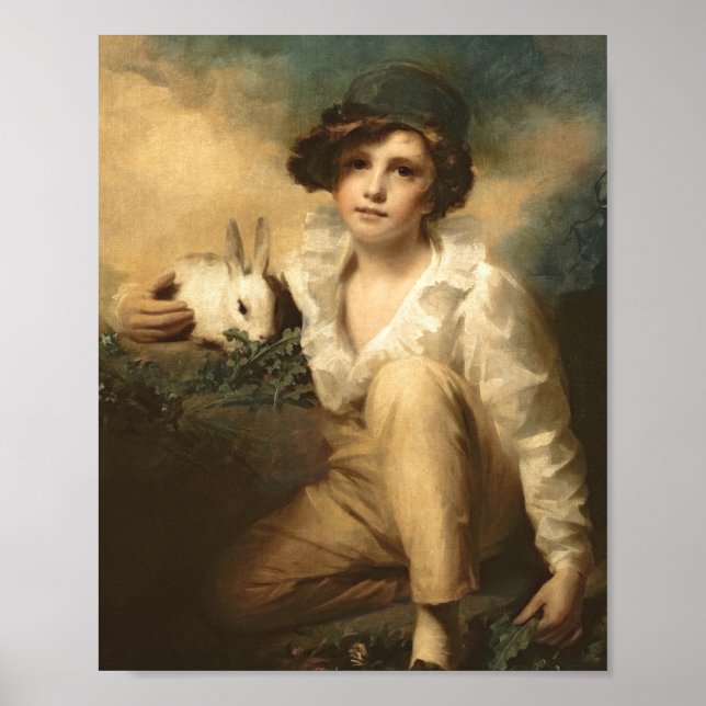 Boy And Rabbit By Sir Henry Raeburn Poster (Framsidan)