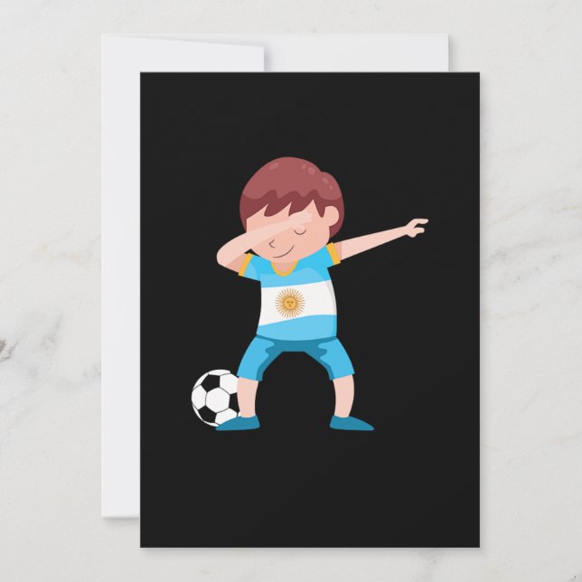 Boy Argentina Football Floss Soccer Player Gift Inbjudningar (Framsida)
