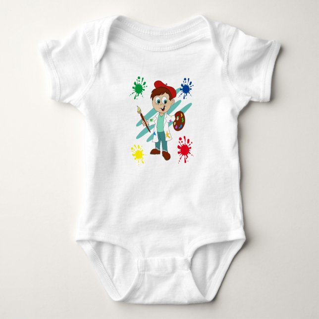 Boy Artist, Painter T Shirt (Framsida)