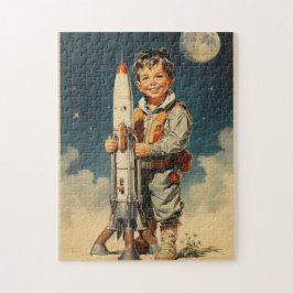 Boy astronaut retro stil pussel