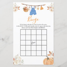 Boy Autumn Clothes Pumpkin Fall Baby Shower Bingo