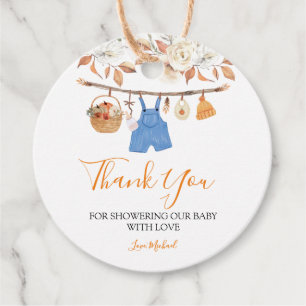 Boy Autumn Clothes Pumpkin Fall Baby Shower Gåvor Etiketter