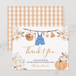 Boy Autumn Clothes Pumpkin Fall Baby Shower Tack Kort