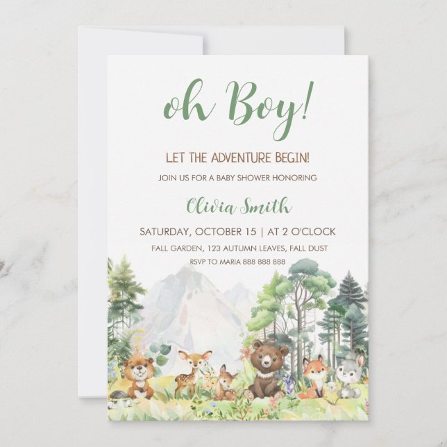 Boy Äventyr Baby Shower Inbjudningar (Framsida)