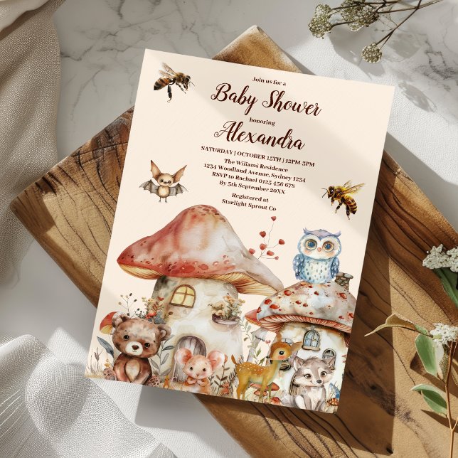 Boy Baby Boho Woodland Baby Shower Inbjudningar (Skapare uppladdad)