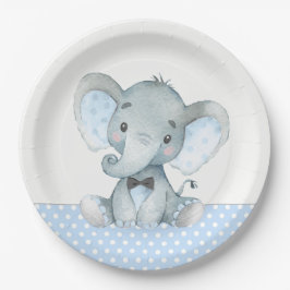 Boy Baby Elephant Baby Shower Papper Tallrikar