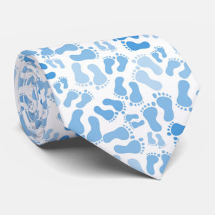 Boy Baby Foot Prints Neck Tie Slips