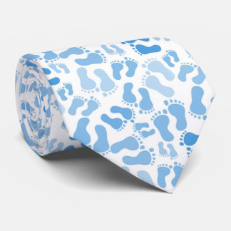 Boy Baby Foot Prints Neck Tie Slips