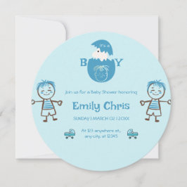 Boy Baby Gender Reveal Party Inbjudningar