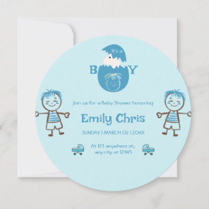 Boy Baby Gender Reveal Party Inbjudningar