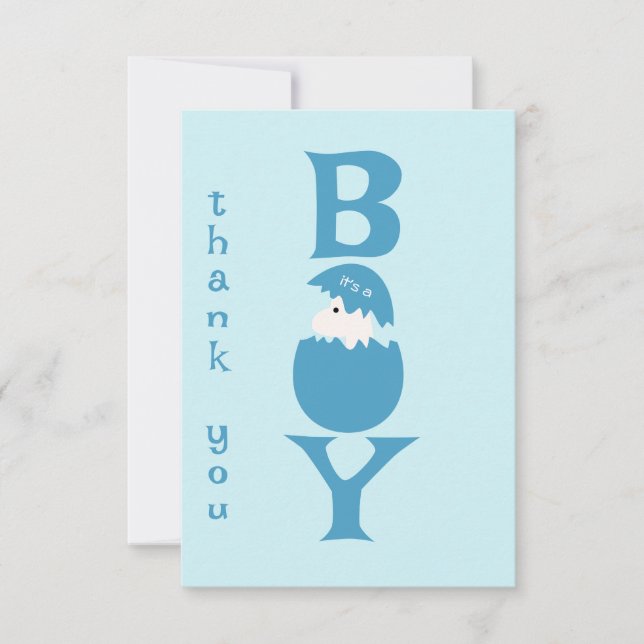 Boy Baby Gender Reveal Party Tack Kort (Framsida)