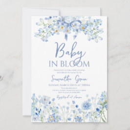 Boy Baby i Bloom Baby Shower Inbjudningar