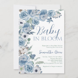 Boy Baby i Bloom Baby Shower Inbjudningar