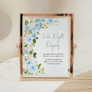 Boy Baby i Bloom Baby Shower Late Night Diaper Poster