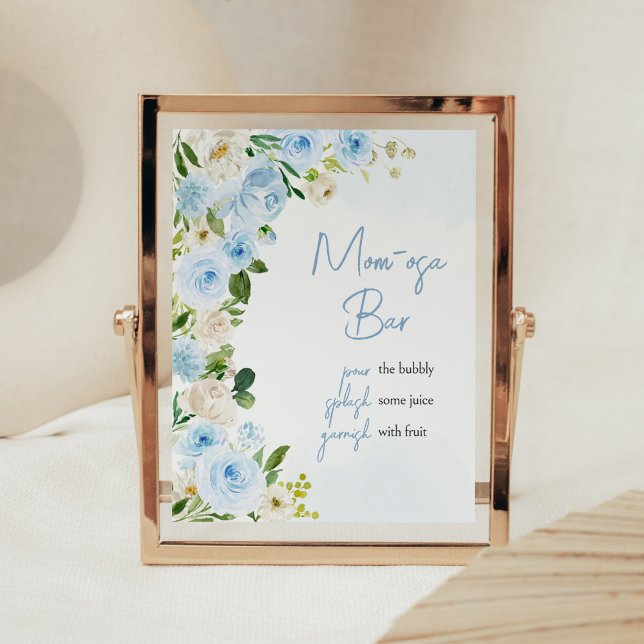 Boy Baby i Bloom Baby Shower Mamma osa Pub Poster (Spring Flowers Baby Shower Mom Osa Bar Sign)