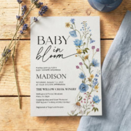 Boy Baby in Bloom Invitation | Baby Shower  Inbjudningar