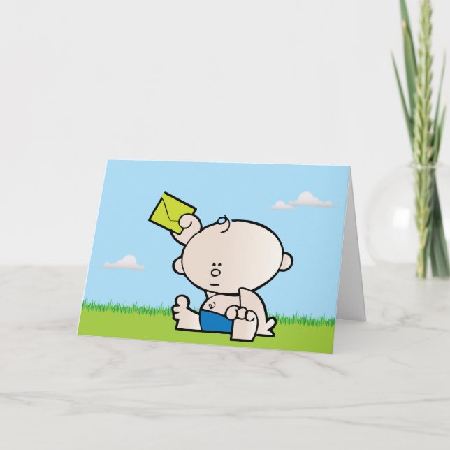 Boy baby-meddelandekort meddelande (Framsida)
