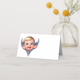 Boy Baby Peekout Baby Shower Placeringskort