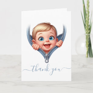Boy Baby Peekout Baby Shower Tack Kort