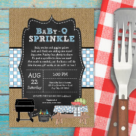 Boy Baby Q Sprinkle, BBQ-babydusch Inbjudningar