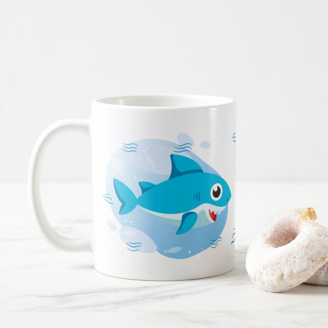 Boy Baby Shark - Blue Kaffemugg (Med munk)