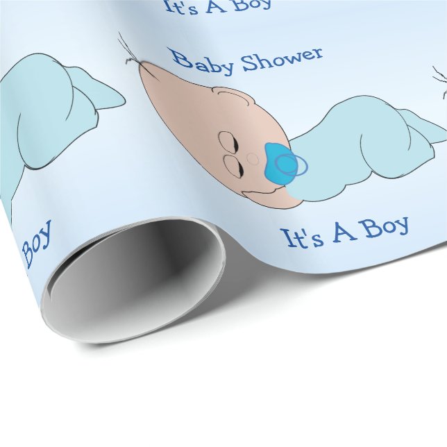 Boy Baby Shower Anpassningsbar Presentpapper (Rullad Hörn)