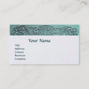 BOY BABY SHOWER ANTIQUE BLUE BLOMMIGT MONOGRAM VISITKORT