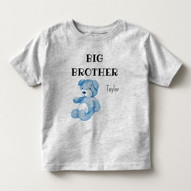 Boy Baby Shower Attire Cute Big Brother 2T - 56T T Shirt (Framsida)