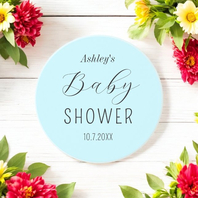 Boy Baby Shower Blue Calligraphy Underlägg (Skapare uppladdad)