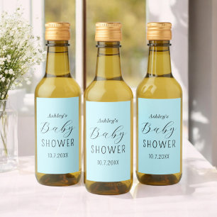 Boy Baby Shower Blue Elegant Vinetikett