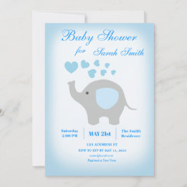Boy Baby Shower Blue Elephant-inbjudan Inbjudningar