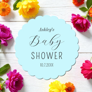 Boy Baby Shower Blue Minimalist Underlägg Papper