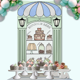 Boy Baby Shower dessert bord bakgrundsdroll Banner