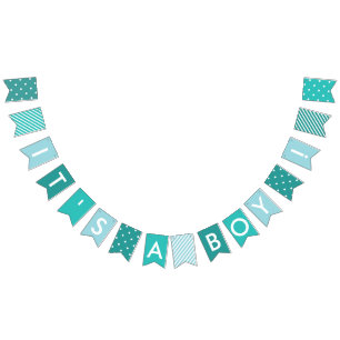 Boy Baby Shower Det är en Boy Turcos Blue Vimplar