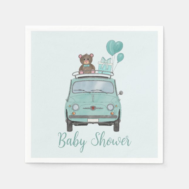 Boy Baby Shower Fiat 500 Pappersservett (Framsidan)
