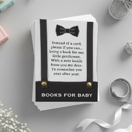 Boy Baby Shower Gentleman Suspenders Book Request Tilläggskort