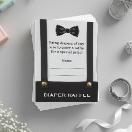 Boy Baby Shower Gentleman Suspenders Diaper Raffle Tilläggskort