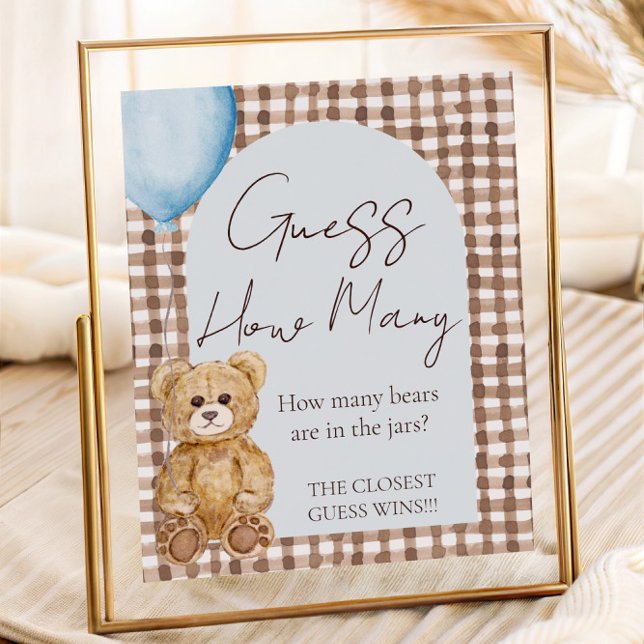 Boy Baby Shower gissar hur många Nallar som spelas Poster (Skapare uppladdad)