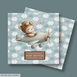 Boy Baby Shower Guest Bok Cute Nalle Pilot